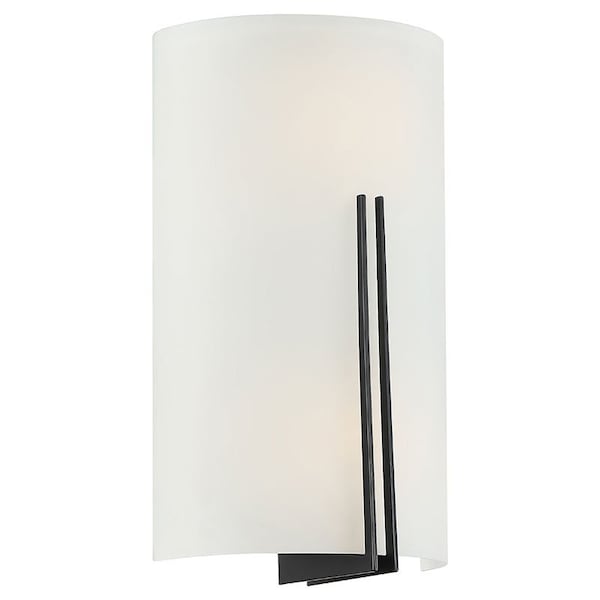 Access Lighting Prong, LED Wall Sconce, Matte Black Finish, White Glass 20447LEDD-MBL/WHT - main